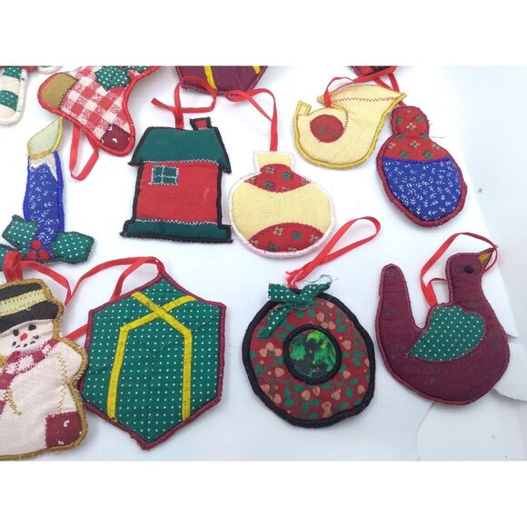 Vtg. Set 22 Fabric Christmas Ornaments -For Advent For Christmas Tree Etc READ - Picture 5 of 10